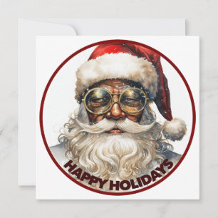 Cartão De Festividades Papai Noel Negro Feliz Feriado Kwanzaa Afro-Americ