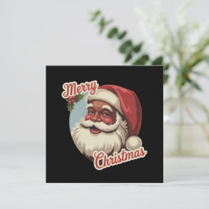 Cartão De Festividades Papai Noel Negro Natal Retro Vintage Feriado
