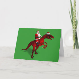 Cartão De Festividades Papai Noel No Dino