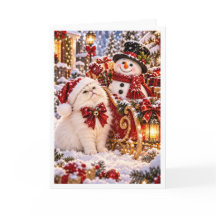 Papai Noel Personalizado & Gato Persa Branco no Na
