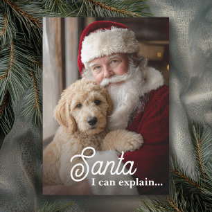 Cartão De Festividades Papai Noel Posso Explicar Foto de Natal Divertida