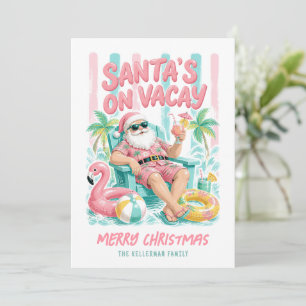 Cartão De Festividades Papai Noel Praia Tropical Natal
