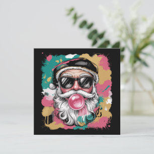 Cartão De Festividades Papai Noel Preppy Coquette Natal Brilho Rosa Femin