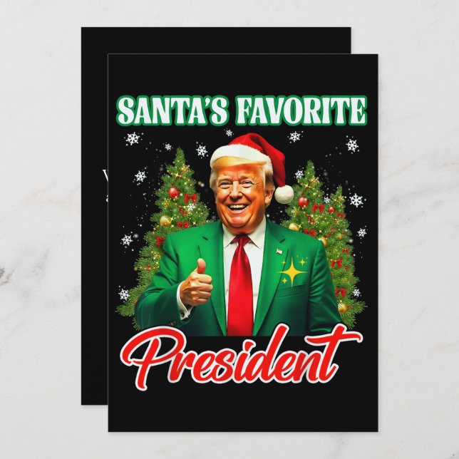 Cartão De Festividades Papai noel Presidente Favorito | Presente de Natal (Frente/Verso)