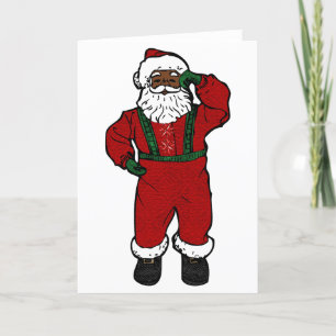 Cartão De Festividades papai noel preto de veludo vermelho