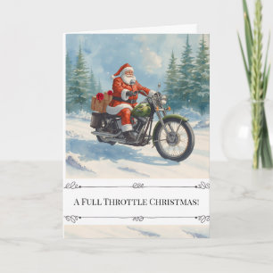 Cartão De Festividades Papai Noel Rebelde de Motocicleta Natal