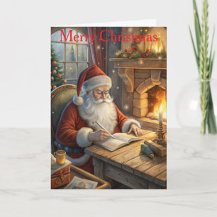 Cartão De Festividades Papai Noel relaxando no Natal