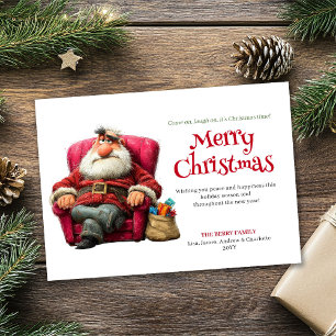 Cartão De Festividades Papai Noel sarcástico saudação de Natal digital ed
