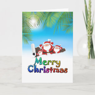 Cartão De Festividades papai noel tropical