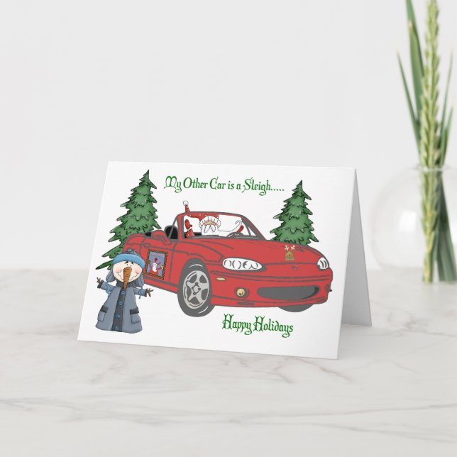 Cartão De Festividades Papai noel vermelho (Frente)