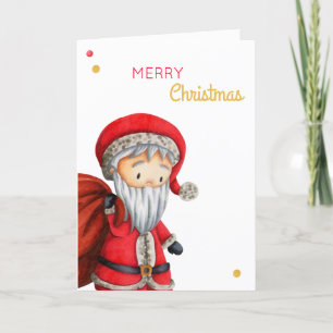 Cartão De Festividades Papai Noel vermelho e branco Natal feliz