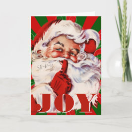 Cartão De Festividades Papai Noel Vintage Caprichoso e Alegria Natal Pers