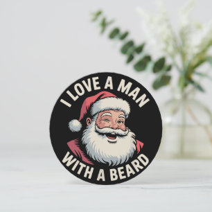 Cartão De Festividades Papai Noel Vintage Retro Eu Amo Um Homem Com Barba