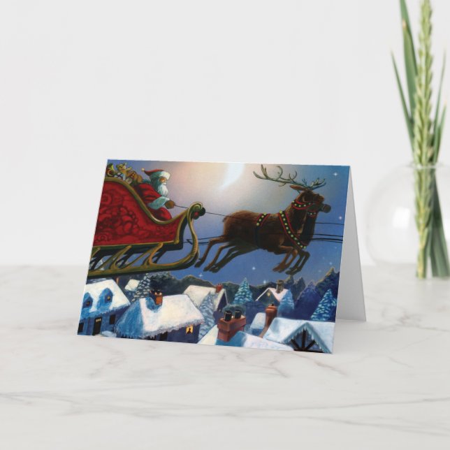 Cartão De Festividades Papais noeis (Frente)