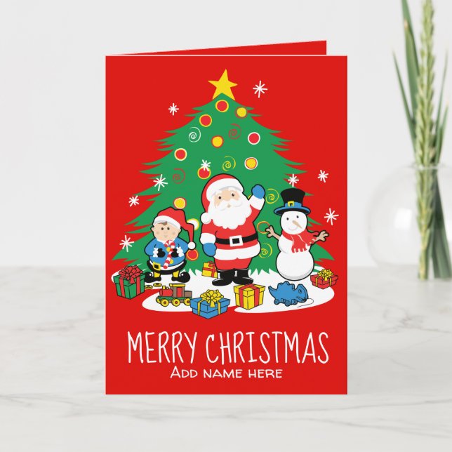 Cartão De Festividades Papais noeis (Frente)