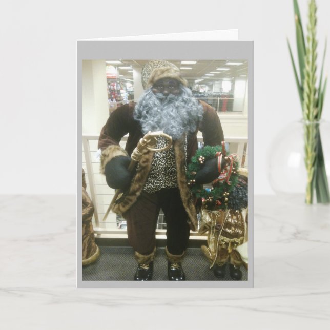 CARTÃO DE FESTIVIDADES PAPAIS NOEIS AFRICANOS AMERICANOS DESEJAM (Frente)