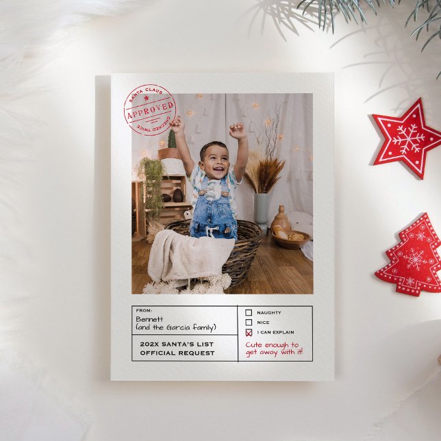 Cartão De Festividades Papais noeis Aprovados, Foto de Formulário Bela ou (Criador carregado)