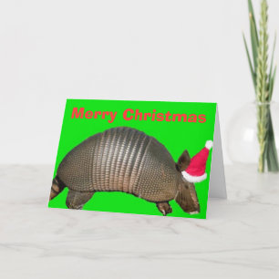 Cartão De Festividades Papais noeis Armadillo, Feliz Natal