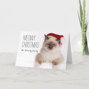 Cartão De Festividades Papais noeis Birman Cat