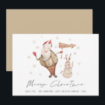 Cartão De Festividades Papais noeis bonitos Snowman Feliz Natal<br><div class="desc">Papais noeis bonitos Snowman Feliz Natal. Bonita e divertida para seus cartões de natal, personalize facilmente com suas saudações e nomes e ano embaixo. Feliz Natal está em um roteiro de na moda.</div>