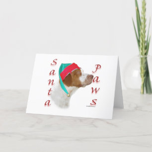Cartão De Festividades Papais noeis Brittany Spaniel Paws