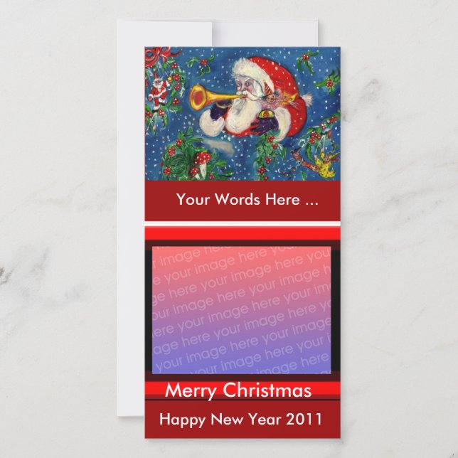 CARTÃO DE FESTIVIDADES PAPAIS NOEIS BUGLER MUSICAL CHRISTMAS NOITE (Frente)