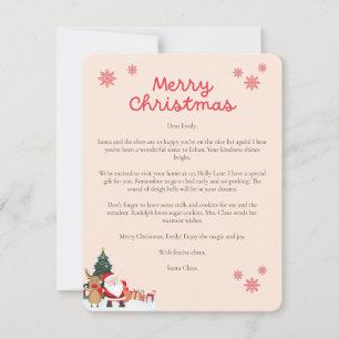 Cartão De Festividades Papais noeis - Carta de Natal para Crianças