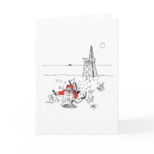 Papais noeis cavando óleo