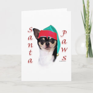 Cartão De Festividades Papais noeis Chihuahua Paws