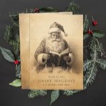 Cartão De Festividades Papais noeis Clássicos Antigos Vintage Personaliza<br><div class="desc">Comemore a temporada de festas com charme de eterno enviando esses Cartões de natal clássicos antigos de Natal personalizados. Apresentando uma ilustração nostálgica de Papai Noel lendo um livro, essas cartas são desenhadas para capturar a essência do Natal tradicional. Perfeito para famílias que valorizam tradições clássicas de feriado, essas cartas...</div>