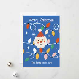 Cartão De Festividades Papais noeis com cor retrorreflectora com luzes de