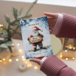 Cartão De Festividades Papais noeis com Feliz de Sinal Natal