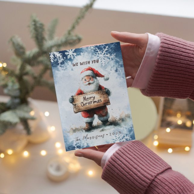 Cartão De Festividades Papais noeis com Feliz de Sinal Natal (Criador carregado)