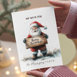 Cartão De Festividades Papais noeis com Sinal Feliz Natal