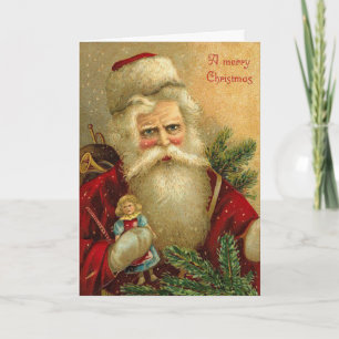 Cartão De Festividades Papais noeis da placa natais vintages