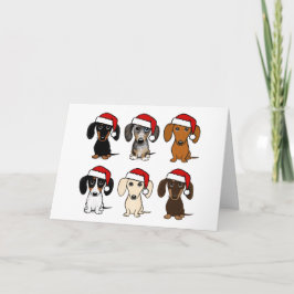 Cartão De Festividades Papais noeis Dachshances Cute Wiener Cães Natal