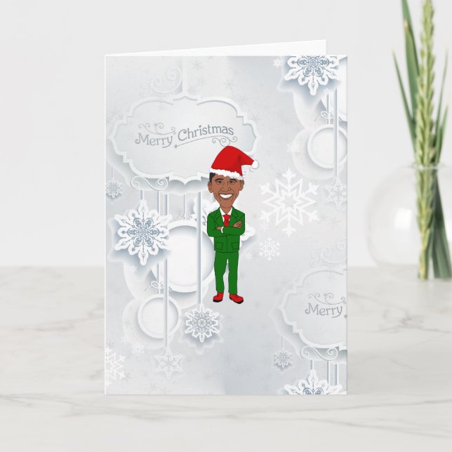 Cartão De Festividades papais noeis de barack obama (Frente)