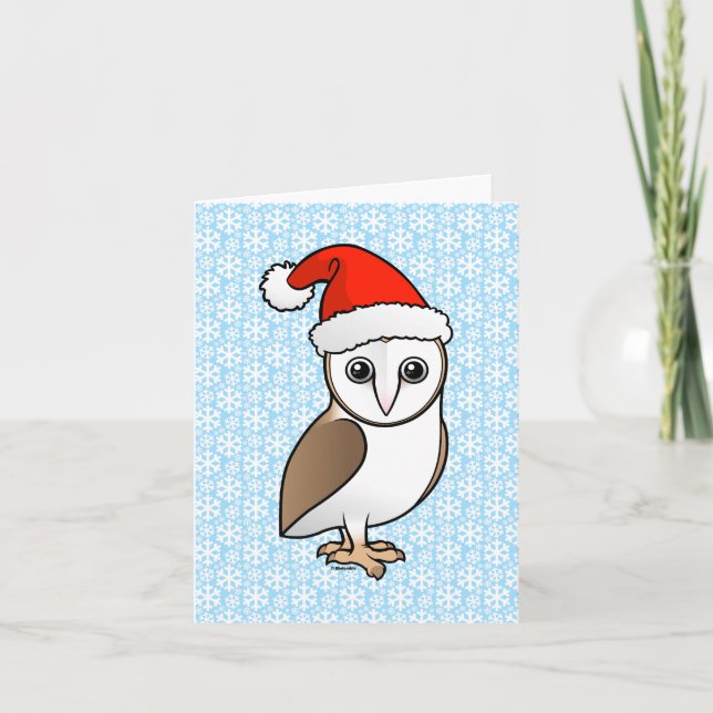 Cartão De Festividades Papais noeis de Barn Owl (Frente)