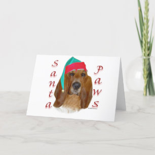 Cartão De Festividades Papais noeis de Caça Basset
