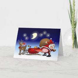 Cartão De Festividades Papais noeis De Cartografia De Feliz Natal E Rudol
