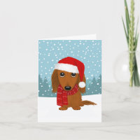 Papais noeis de Dachshund de Cabelo Longo Natal