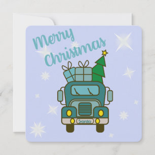 Cartão De Festividades Papais noeis de frente de caminhão Feliz Natal