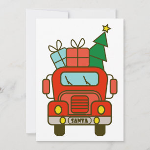 Cartão De Festividades Papais noeis de frente de caminhão Feliz Natal