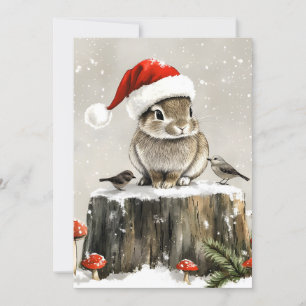 Cartão De Festividades Papais noeis de inverno Bunny Wonderland