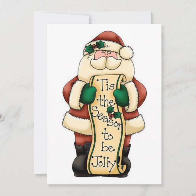 Cartão De Festividades Papais noeis de Jolly (Frente)