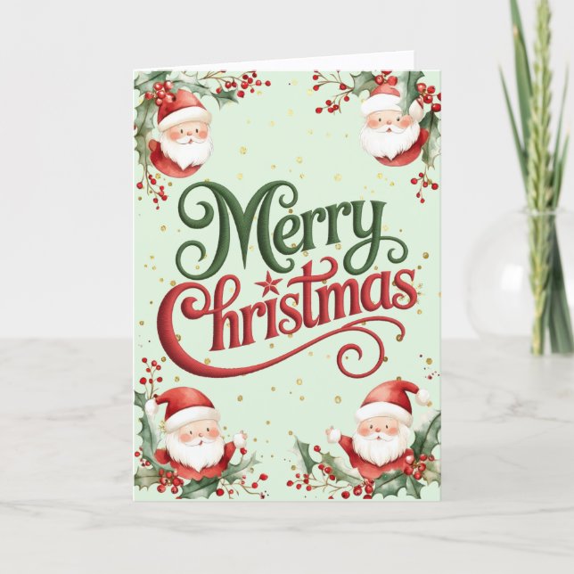 Cartão De Festividades Papais noeis de Natal (Frente)