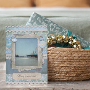 Cartão De Festividades Papais noeis de Natal Feliz Monica Pier