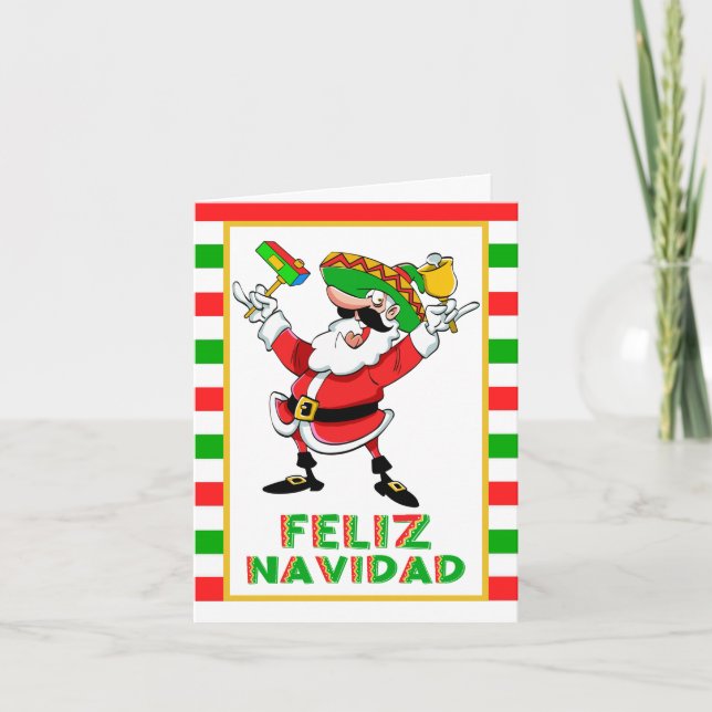 Cartão De Festividades Papais noeis de Natal Feliz Navidad do México (Frente)