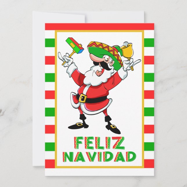 Cartão De Festividades Papais noeis de Natal Feliz Navidad do México (Frente)