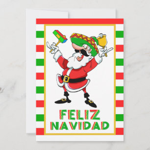Cartão De Festividades Papais noeis de Natal Feliz Navidad do México